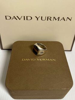 David Yurman 925 Sterling Silver Exotic Stone Signet Tigers Eye