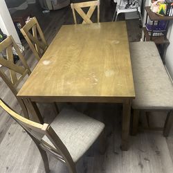Dining table and chair