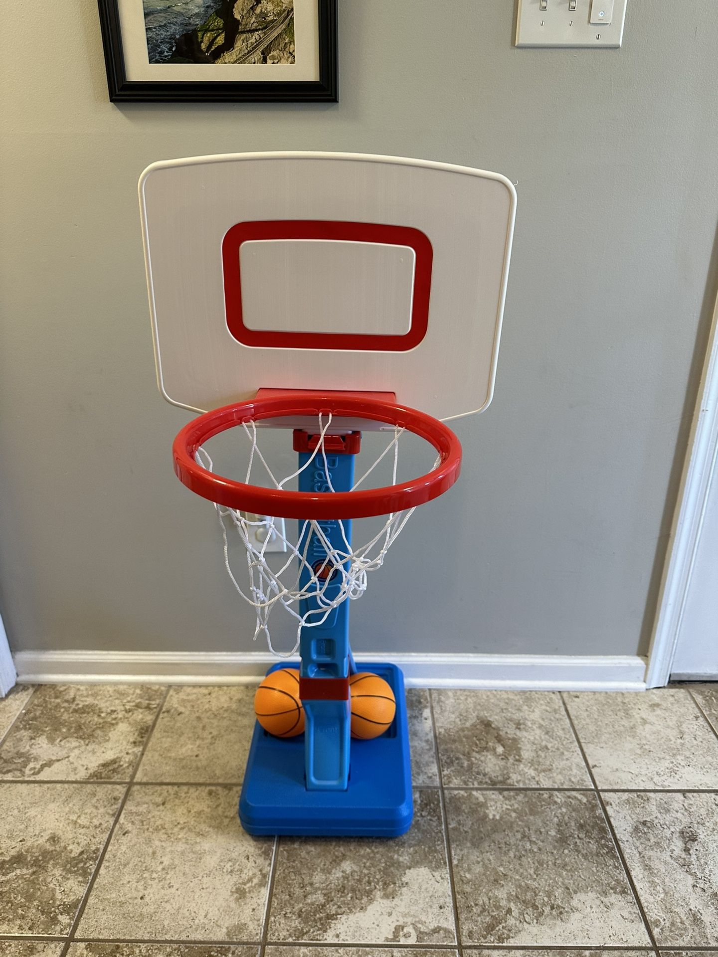 Toddler Basketball Hoop w/ Adjustable Height for Indoor/Outdoor Play