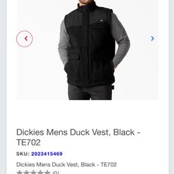 Dickies Renegade Mens Duck Vest, Black - TE702