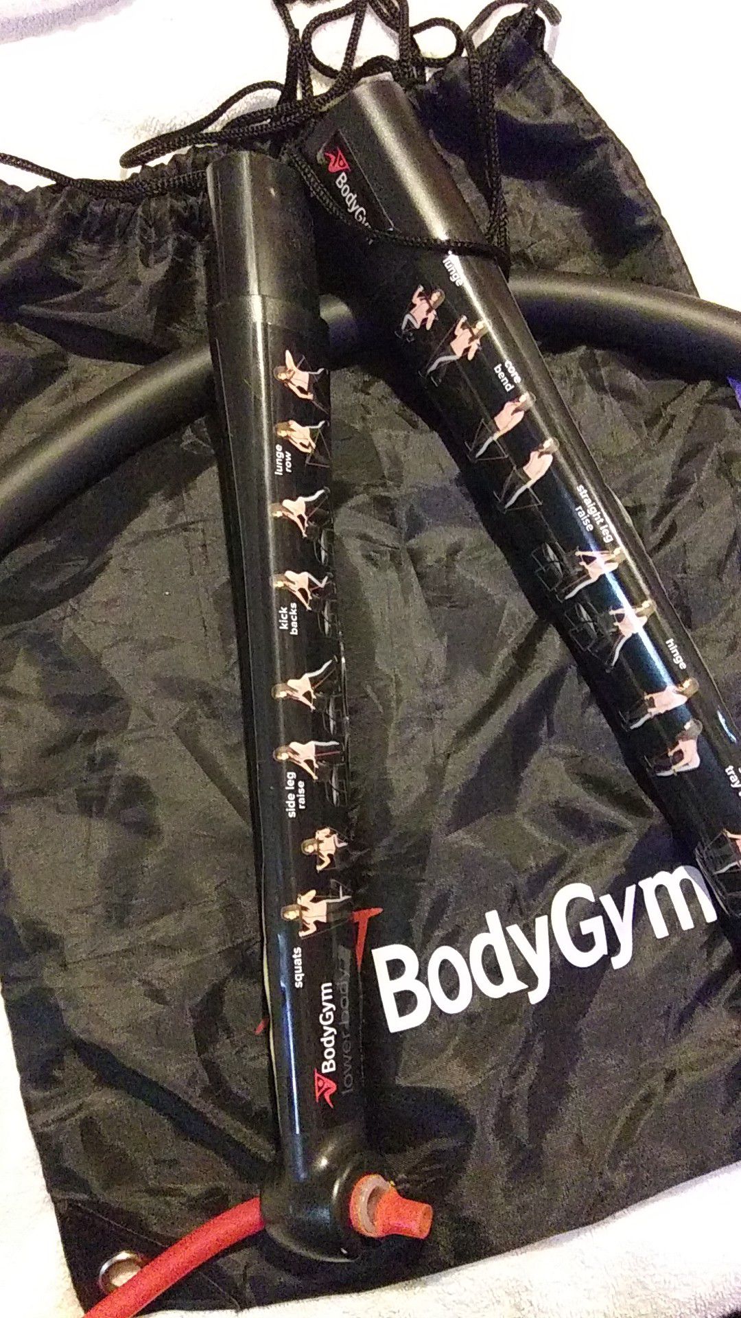 Body gym resistance band and carrying bag