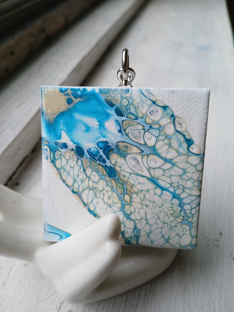 "A Ships Wake" Pour Painted Keychain