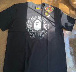 bape x chrome heart black shirt