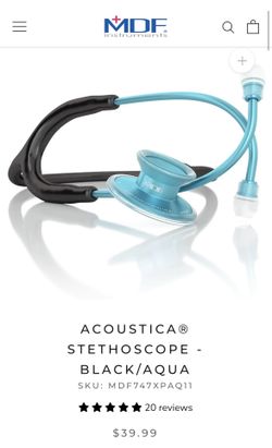 Acoustica Stethoscope - Black/Aqua