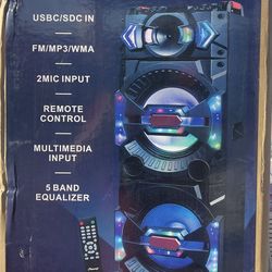 Portable Bluetooth Speaker With Double 12” Subwoofer