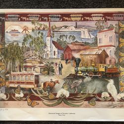 Vintage historical poster of Newark, California… Signed by artist