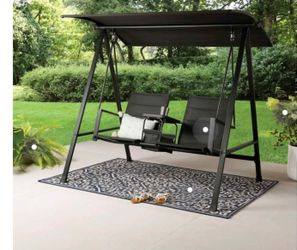 Mainstays Dashwood 2-Person Padded Sling Canopy Porch Swing