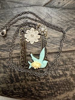 Lolita Rose Jewelry Amelia Swallow and Blue Flower