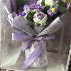 Valentine Hand Crafted Flower Bouquet In Gift Box 