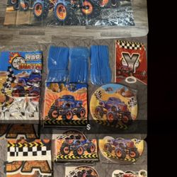 Monster truck Birthday Supplies set