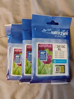 4 Never Opened - Brother LC3013XL Cyan Ink Cartridges