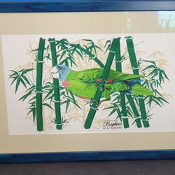 Glass Framed Bird Painting 