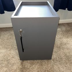 Locking Rolling Storage Office Home Cabinet Grey