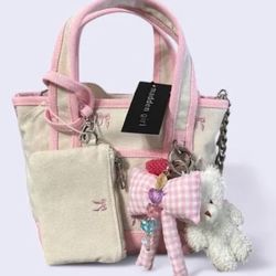 viral madden girl pink bow tote bag 