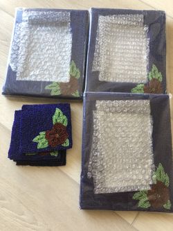 Beaded 4x6 Picture Frame & Matching Coasters