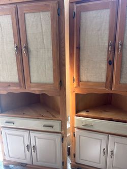 Boho Corner Cabinets (2)  - Neutral - Tall - Solid wood