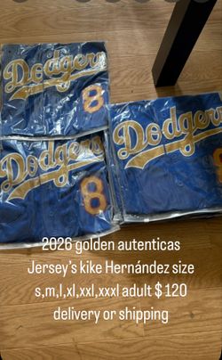 2026 Golden Blue Jerseys Kike Hernández Size S,m,l,xl,xxl ,xxxl $120 Firm Price 
