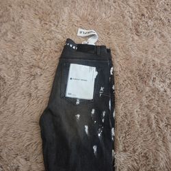 Purple Brand Black Jeans with Paint Splatter