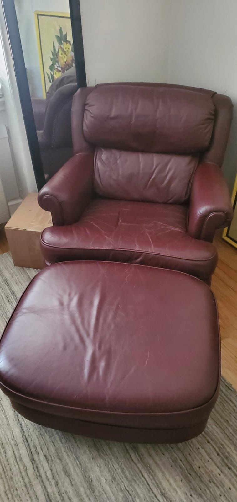 FREE Burgundy Leather Chair