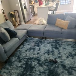 Blue Sectional Couch/Furniture 