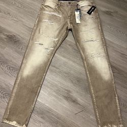 Brand New Jordan Craig Sean Fit Mens Distressed Destroyed Straight Leg Jeans 38x34