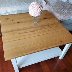 HEMNES Coffee table, white stain, light brown, 35 3/8x35 3/8 - IKEA