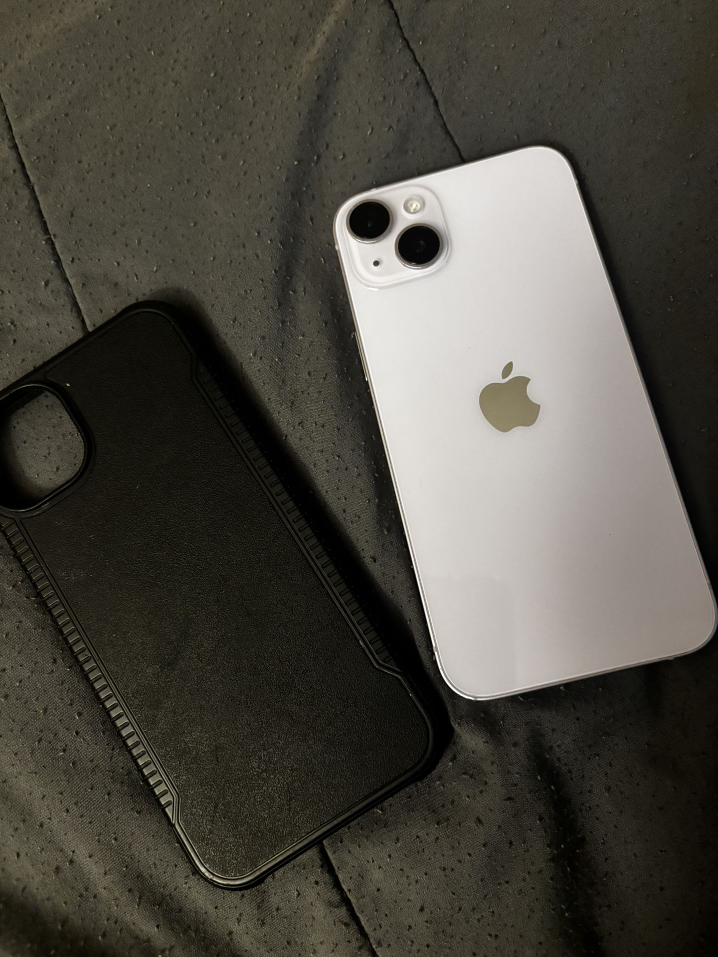 purple iPhone 14+ w/ Black Phone case 128gb