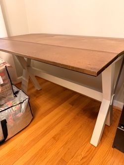 Farmhouse Wood Desk with X-Base