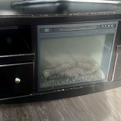 Black Electric Fireplace Tv Stand 