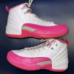 Air Jordan 12 Retro 510815-109 Vivid Pink White Valentine's Day GG Size 5.5Y