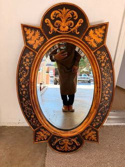 Move out sale- Need gone ASAP!! Ornate Oval Wall Mirror with Gold detailing