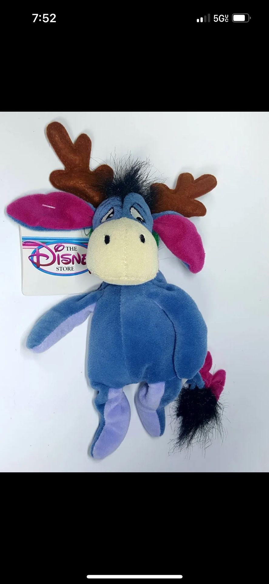 NEW Disney Mini Bean Bag REINDEER EEYORE Winnie The Pooh Plush Toy Donkey 