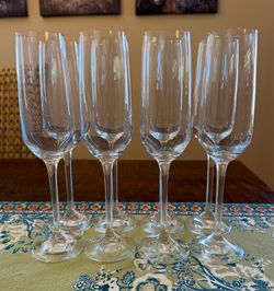8 Crate&Barrel Champagne, Glass Flutes