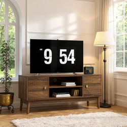 Brno Mid-Century Modern TV Stand with Storage Cabinets