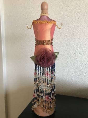 Beaded Mannequin Dress Shape Manikin Jewelry Holder