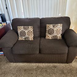 2 Brown Cloth Sofa’s , Love Seat And Couch Both Used