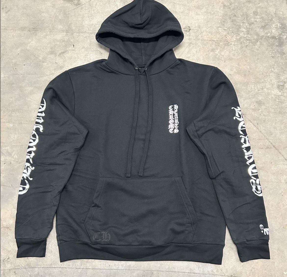 Chrome Hearts Black Silver Foil Logo Pullover Hoodie