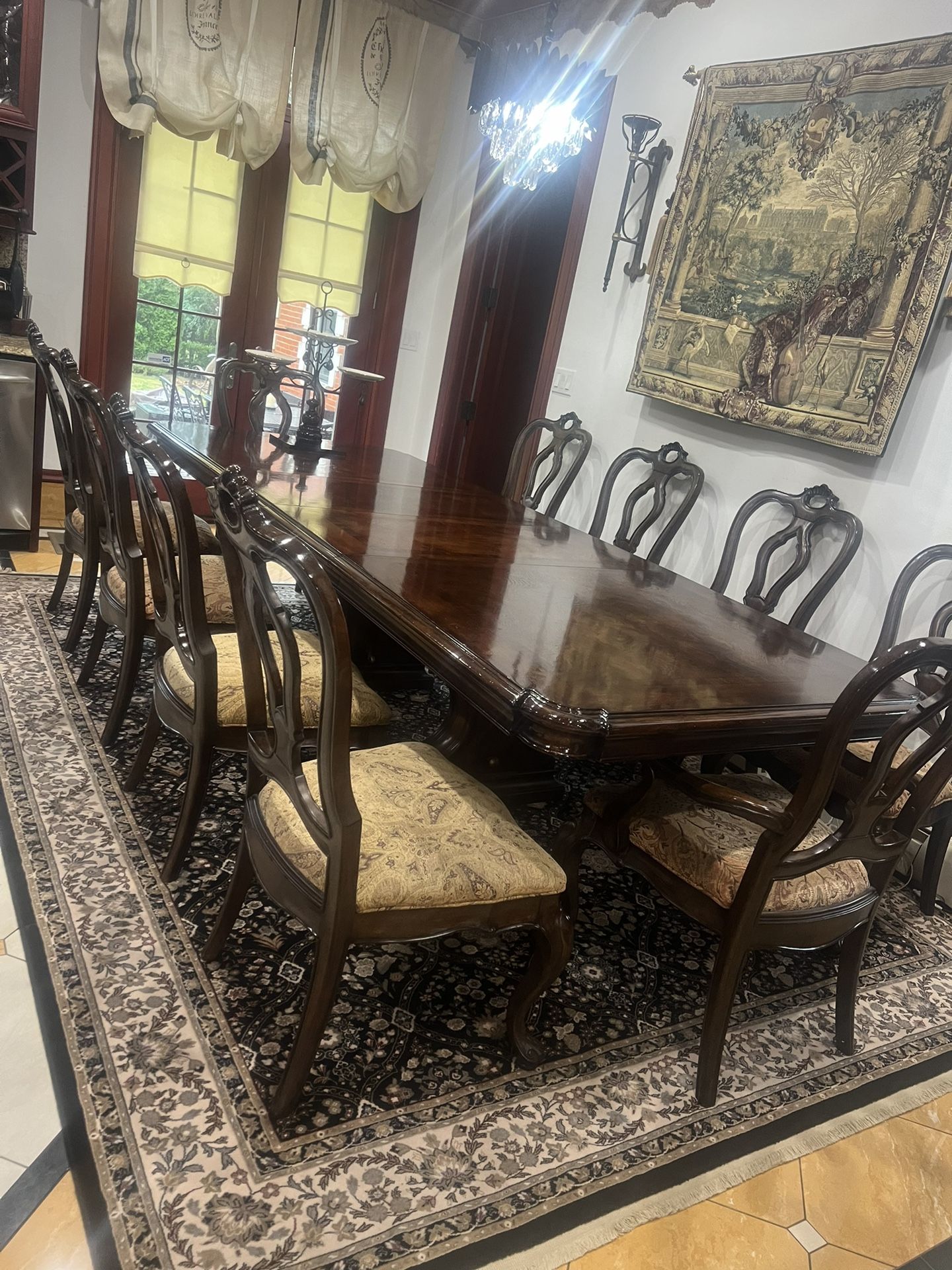 Convertible Wood Dining Room Table and Chairs