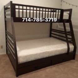 Twin/Full Bunk Bed + 2 Mattress 