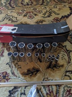 PROTO 1/2" 6pt deep socket set