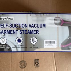 Handheld Steamer for Clothes, 5000Pa Suction Vacuum Steamer & Iron for Garment Grip, Wrinkle Remove, 12 Oz Large Tank, Travel Dual Voltage  ALL-IN-ONE