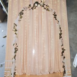 White wedding double arch