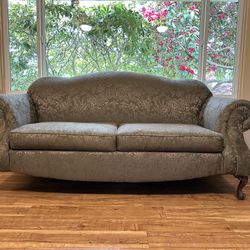 Olive Green  With Floral Design Sofa 