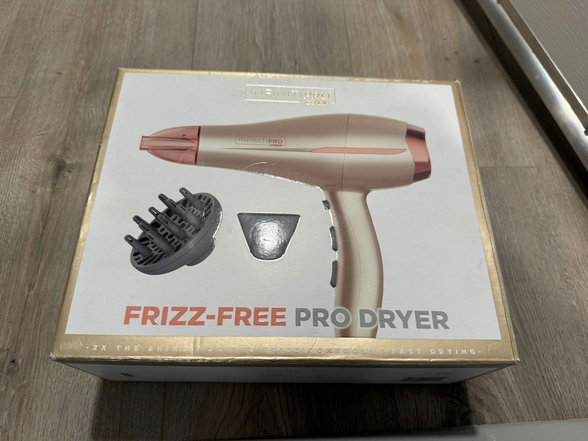Conair InfinitiPRO Frizz-Free Pro Hair Dryer, Gold