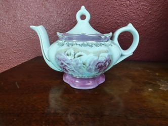 Vintage Lefton  Musical  Pink Flower  Floral Teapot