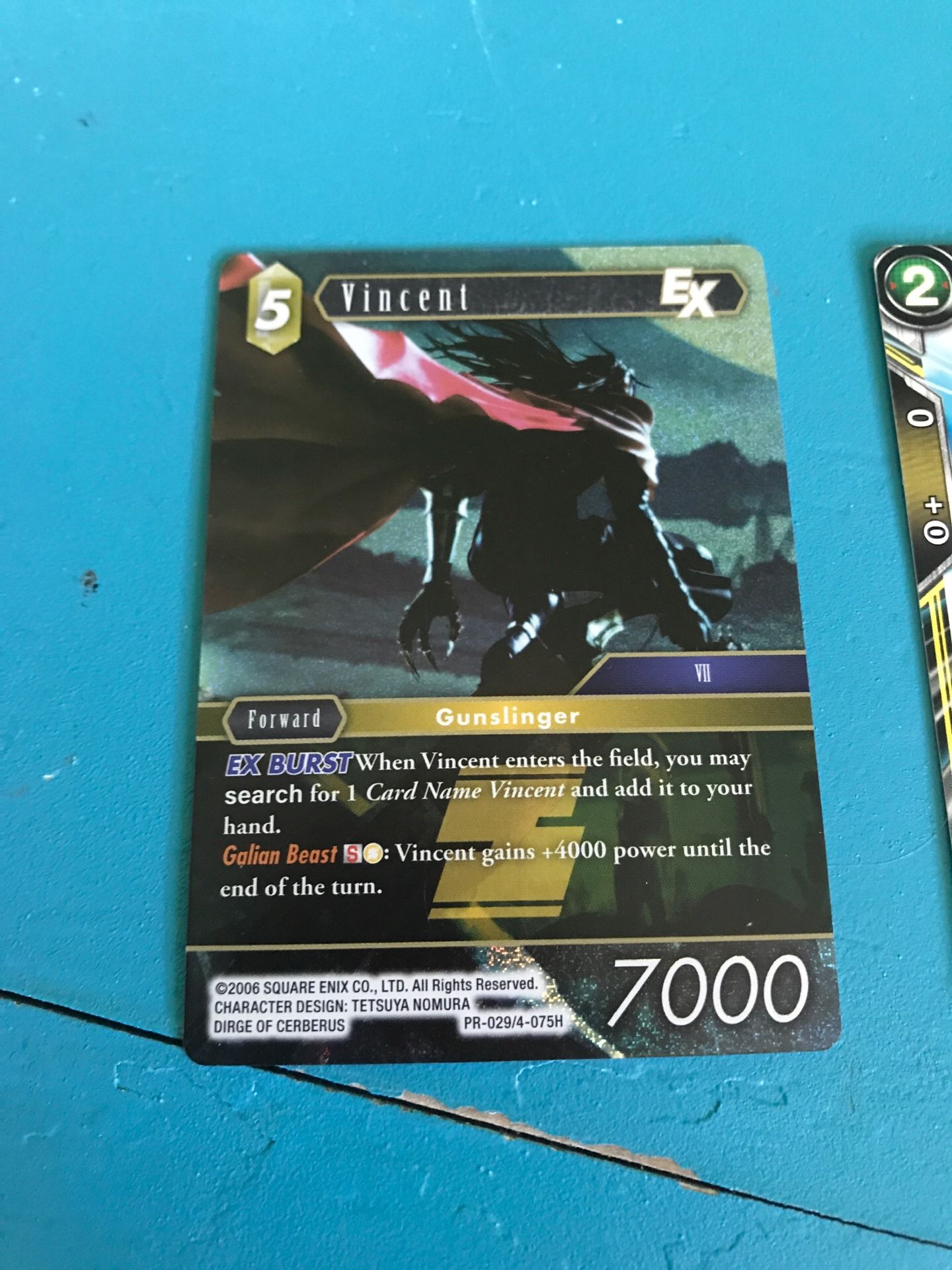 Vincent Final Fantasy Foil Ex Card and Pure Hearted Son Goku