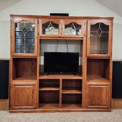 Large Oak Entertainment Center