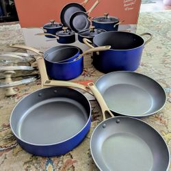 Beautiful By Drew 10-Piece Navy Pots & Pans Set