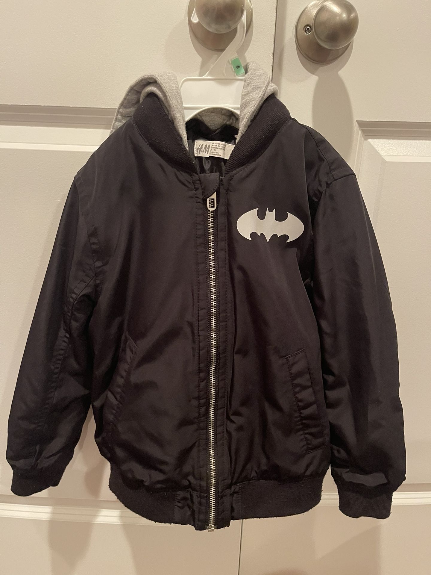 H&M Bomber Batman Boys Jacket (5/6) With Removable Hoodie
