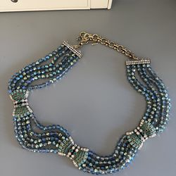 Women’s blue vintage butterfly triple Necklace